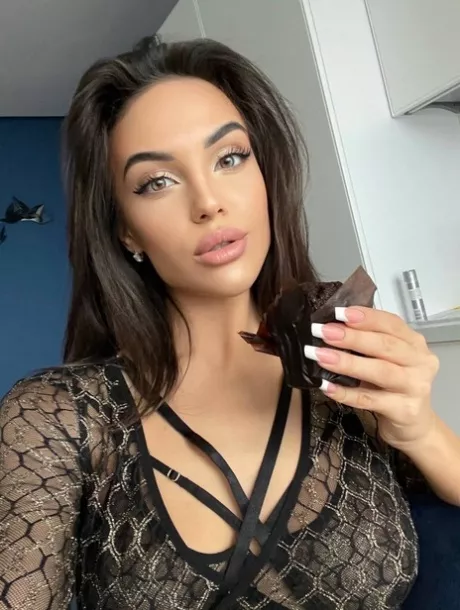 Elegant OnlyFans model Anastasia Vi strikes a pose in her sexy underwear and stilettos